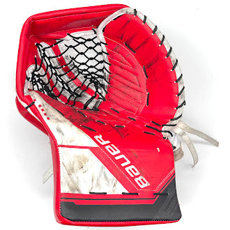 Bauer Supreme Mach - Gant de gardien de but Pro Stock d'occasion (rouge/blanc/noir)